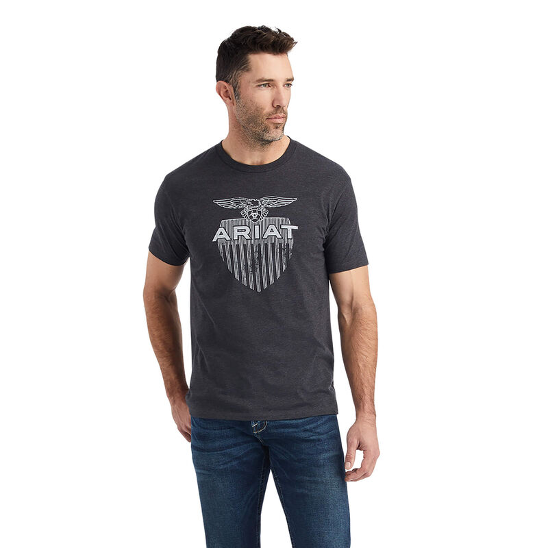 Ariat T-Shirts Herren - Diamond Shield Schwarz ( ICZUB-5317 )